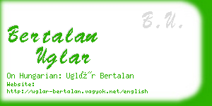 bertalan uglar business card